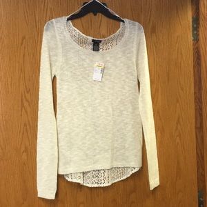 Deb Knit Top with Lace back.  Size Medium